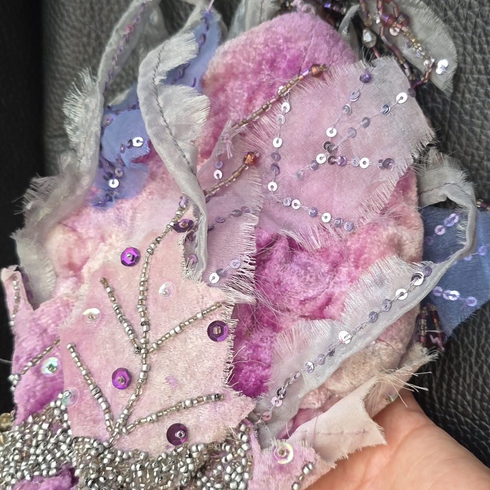 Elegant Beaded Evening Bag - Pink and Purple - Picture 4 of 6